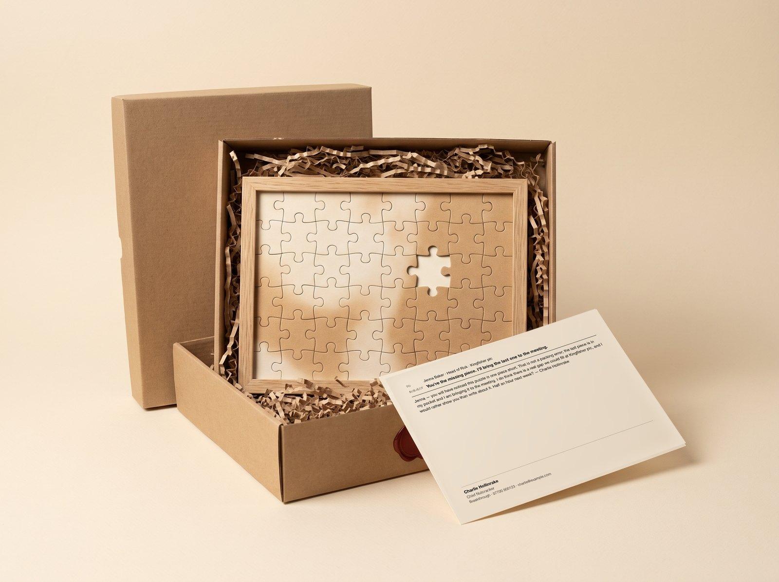 The Missing Piece: You're the missing piece. I'll bring the last one to the meeting.